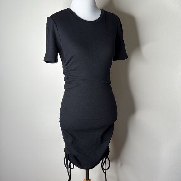 Zara Black Ruched Sides Mini Dress - Picture 3 of 7